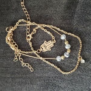 HANDMADE IN TURKEY 3 PC SET EVIL EYE GOLD BRACELET